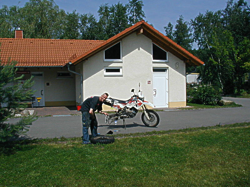 Auswechseln des Kettenrades in Schlaitz am Muldestausee bei Bitterfeld