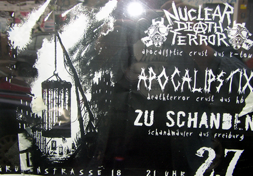 Punk Konzert in der Grnenstrae 18, Bremen: Nuclear Death Terror (Kopenhagen), Apocalipstix (Bremen), Zu Schanden (Freiburg).