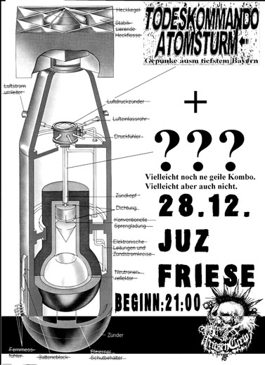 TODESKOMMANDO ATOMSTURM (D), PROFIT&MURDER (HB), Friese in der Friesenstrae 124, by Friesencrew, 21:00 h.
